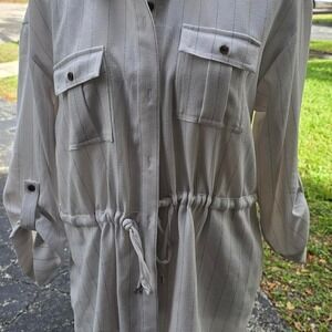Calvin Klein blouse with buttons and drawstring woman Large